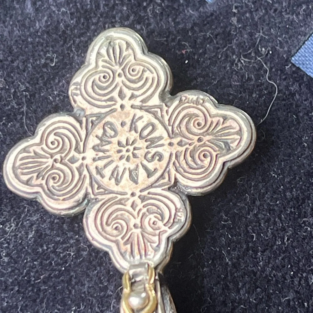 Konstantino Silver and Gold Cross Pendant Necklace - Picture 4 of 8